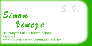 simon vincze business card